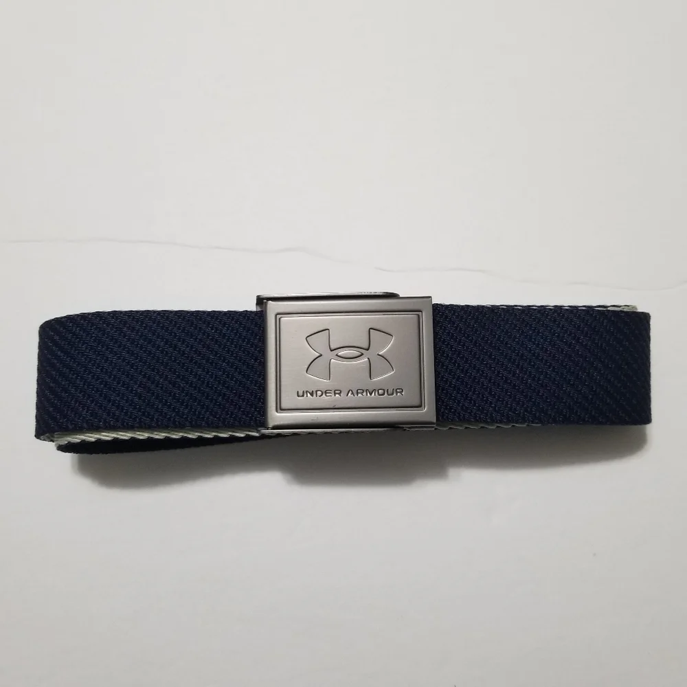 NEW! Under Armour Drive Navy Belt with Silver Buckle (One Size).